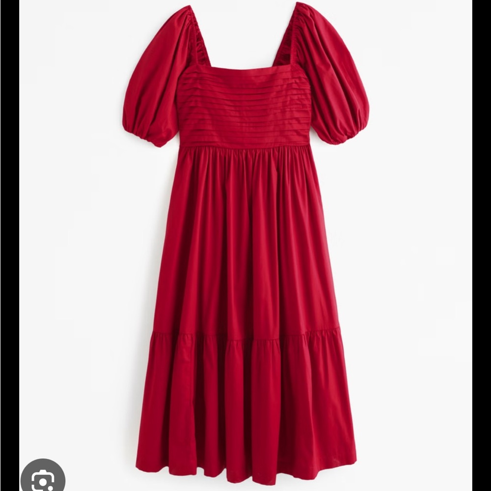 Abercrombie & Fitch Emerson Poplin sleeve midi dress